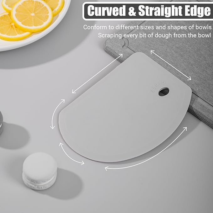 Sapid Flexible Curved Edge Silicone Bowl Scraper, Food Grade Dough Scraper - Image 4