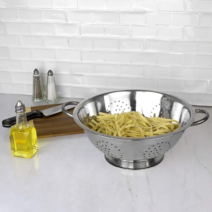 Home Basics Deep Colander Stainless Steel 3 Quart#44; - Image 6