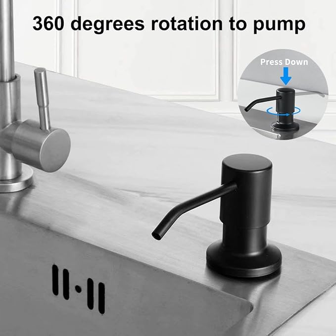 Soap Dispenser for Kitchen Sink, Stainless Steel Built in Soap Dispenser - Image 2