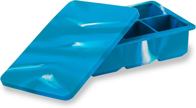Host Ice Cube Tray with Lid, Makes 6 Large 2" Cubes, Durable Silicone Trays - Image 5