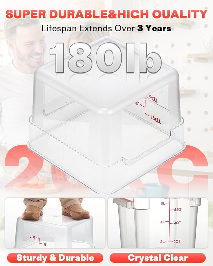 4QT NSF Food Storage Containers: 2 PCS Commercial Clear Food Storage Containers - Image 7
