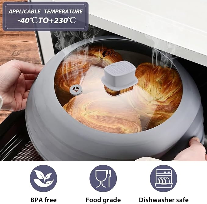 2 Pack Microwave Splatter Cover Glass Guard Lid - Image 2