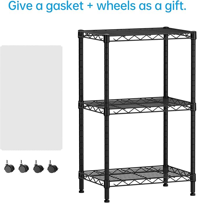 SINGAYE 3 Small Shelves Storage Shelf Wire Shelving Unit Metal Shelf Adjustable - Image 4