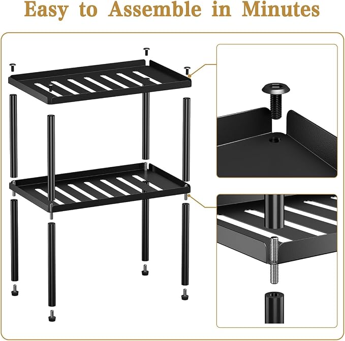 Cabinet Organizer Shelf, 2 Tier Kitchen Cabinet Organizer - Image 8