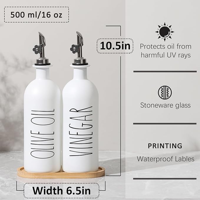 HOMCDALY 16oz Olive Oil Dispenser Bottles - Image 3