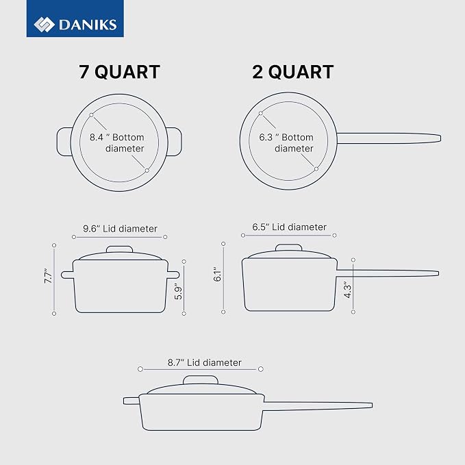 Daniks Standard 11-Piece Stainless Steel Cookware Set - Image 4
