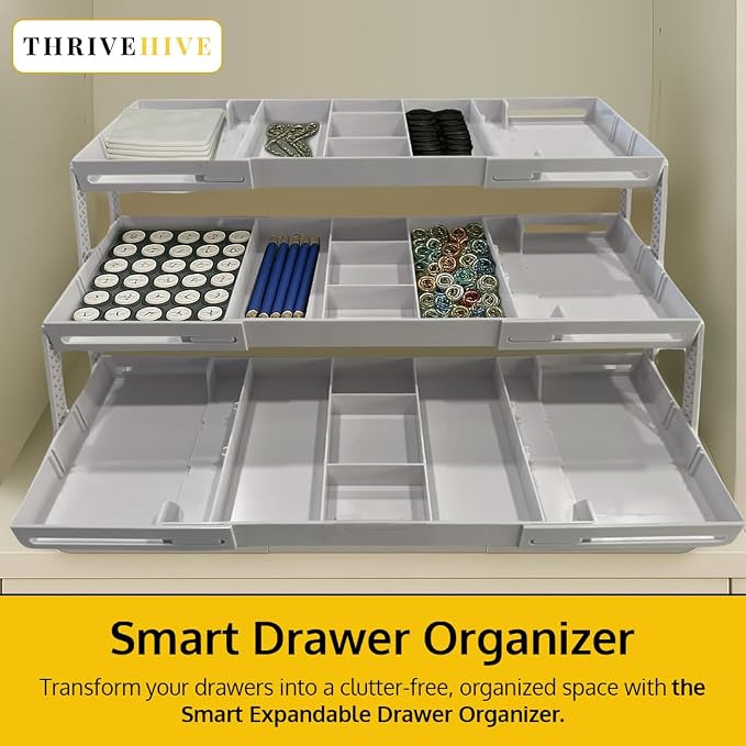3 Tier Drawer Organizer, Expandable Organizer - Image 3