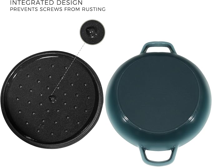 Flavehc Braiser Enameled Cast Iron Braiser 2.25 qt Braiser Pan - Image 5