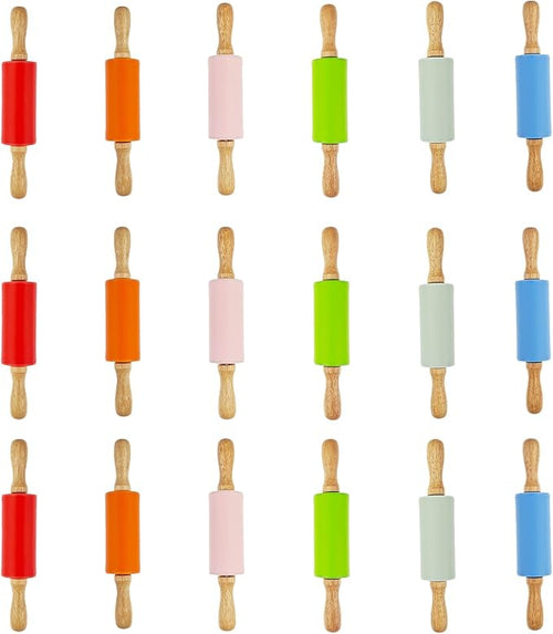 18 Pack Small Rolling Pin for Kids, 9 Inch Kids Rolling Pin for Home Kitchen by Miokun