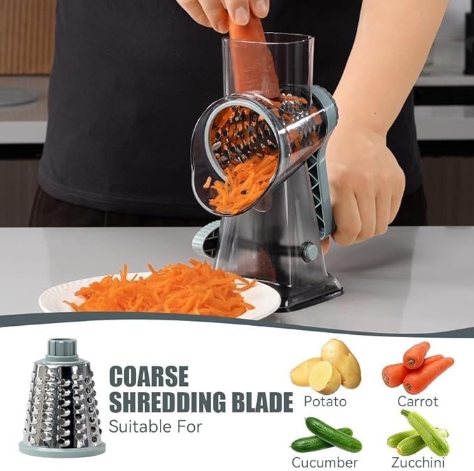 KEOUKE Rotary Cheese Grater Hand Crank Transparent - Image 3