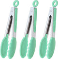 HINMAY Mini Tongs with Silicone Tips 7 Inches Silicone Cooking Tongs by HINMAY