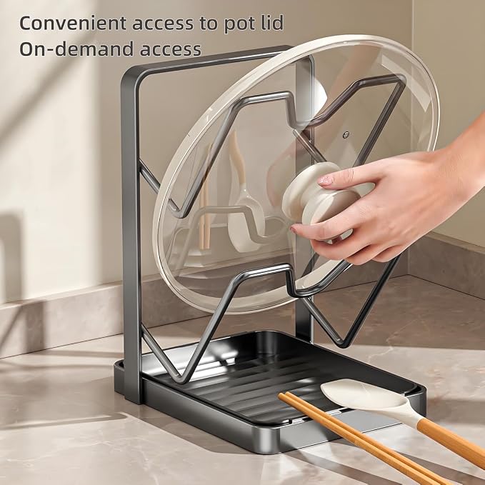 Lispin 2026 Upgraded Kitchen Pot Lid Storage Rack, Lid Holder While Cooking - Image 3