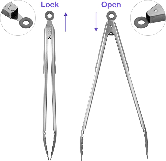 304 Stainless Steel Kitchen Cooking Tongs - Image 3