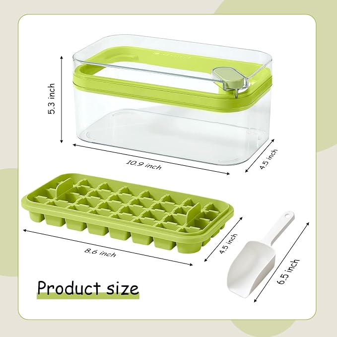 Ice Cube Tray with Lid and Bin, 2 Pack - Image 3