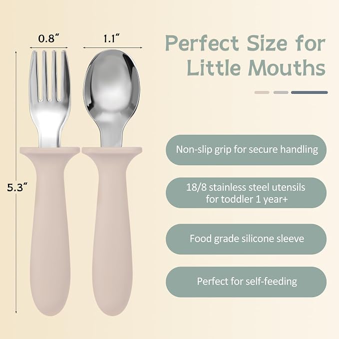 Eascrozn Toddler Forks and Spoons Set, 6 Pack Kids Silverware - Image 2