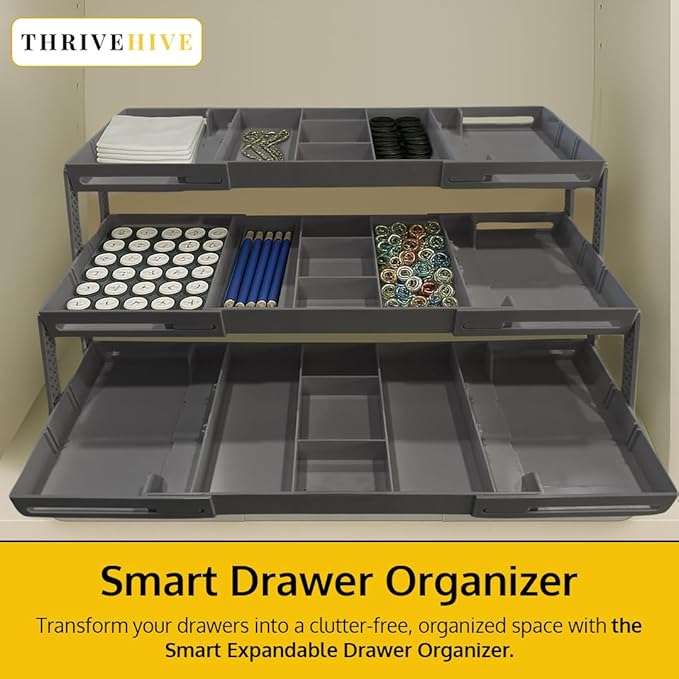3 Tier Drawer Organizer, Expandable Organizer - Image 3