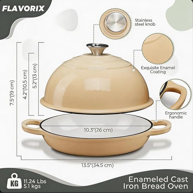 Cast Iron Bread Oven for Sourdough, 6Qt Bread Baking Pan - Image 2