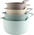 COOK WITH COLOR Nesting Plastic Mixing Bowl Set with Pour Spouts and Handles by CookwithColor