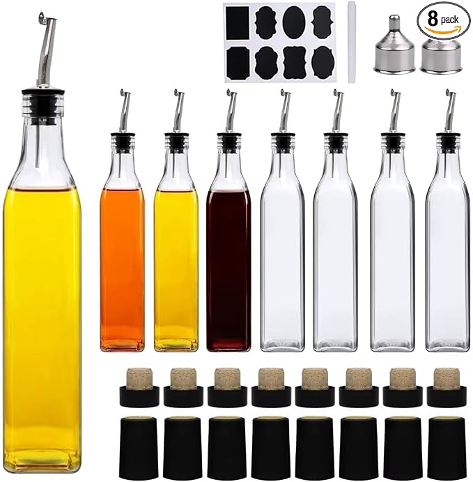 Salzesfalls 8 Pack 17oz Olive Oil Dispenser Bottle, Oil Dispenser by Salzesfalls