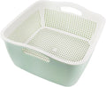 Double-layer Draining Basket Plastic Fruits & Vegetable Wash & Drain Basket by LNQ+LUNIQI