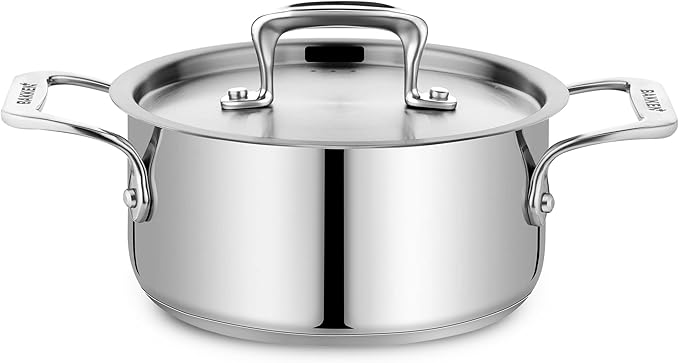 Stainless Steel Stockpot with Lid 2 Quart, Durable 18/8 Stainless Steel by Unknown