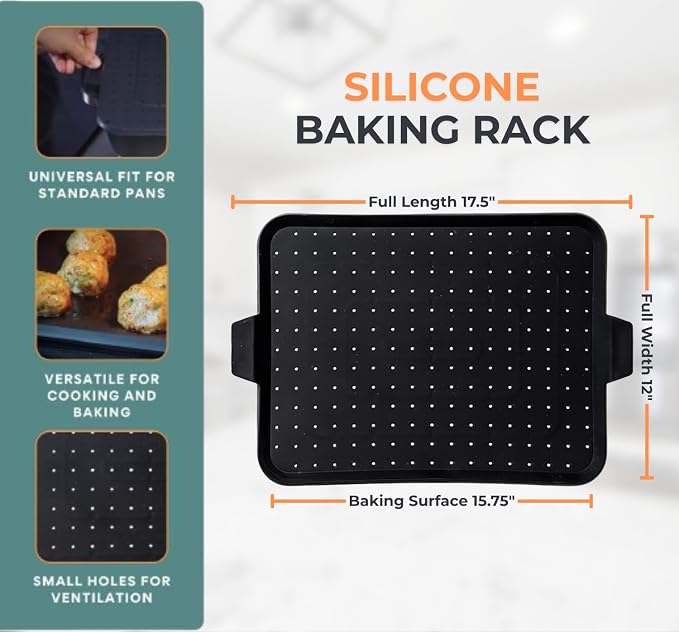 Baking & Splatter Screen for Frying Pan Beckon Ware | USA Brand | 17.5 x 12 Inch - Image 3