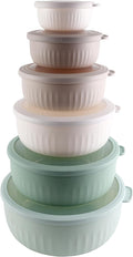COOK WITH COLOR Prep Bowls with Lids- Wide and Deep Nesting Plastic Small by CookwithColor