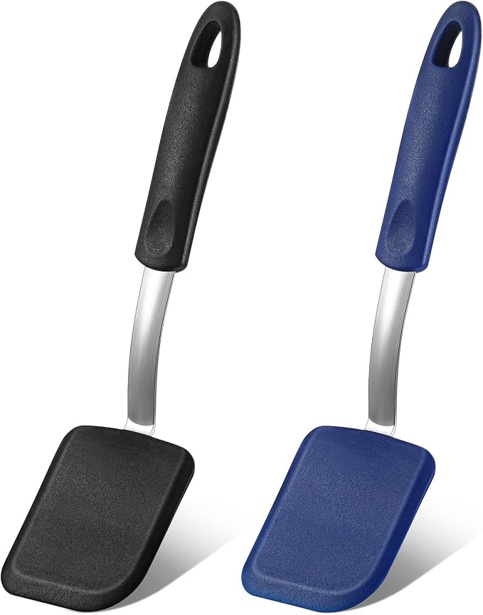 Silicone Cookie Spatula Turner 2 Pack Mini Brownie Spatula Flexible Kitchen by Yetene