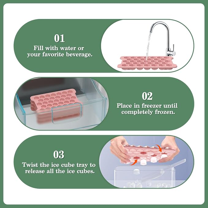 Mini Ice Cube Tray for Freezer: Small Plastic Ice Cubes Trays for Freezer - Image 6