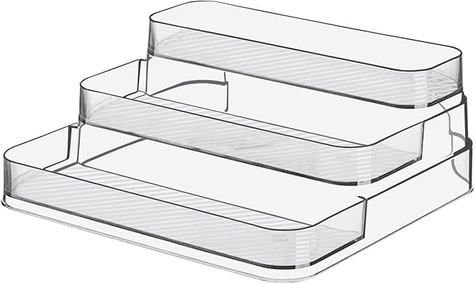 Acrylic Spice Rack, No Assembly Clear 3 Tier Condiment Bottle Shelf Vanity by Zilphoba