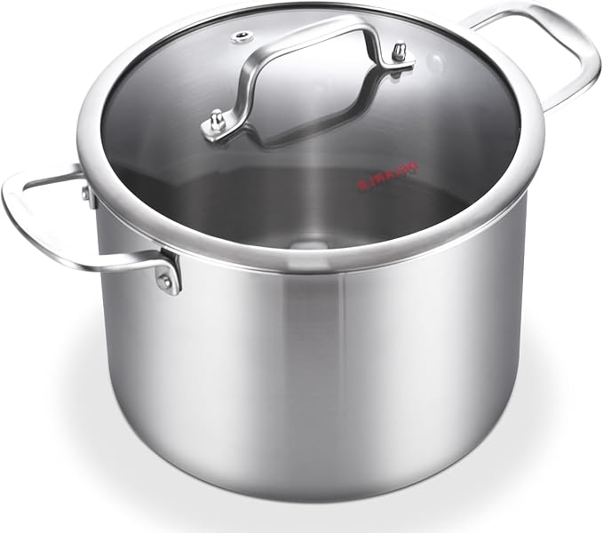 DELARLO Tri-Ply Stainless Steel 6QT Pot by DELARLOCOOKWARE