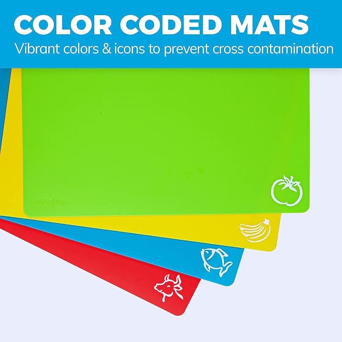 Cooler Kitchen 4 Piece Flexible Plastic Cutting Boards - Image 5