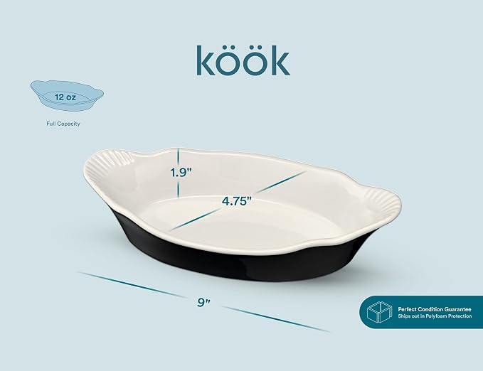 Au Gratin Baking Dishes, by Kook, Mini Casserole Dish, - Image 5
