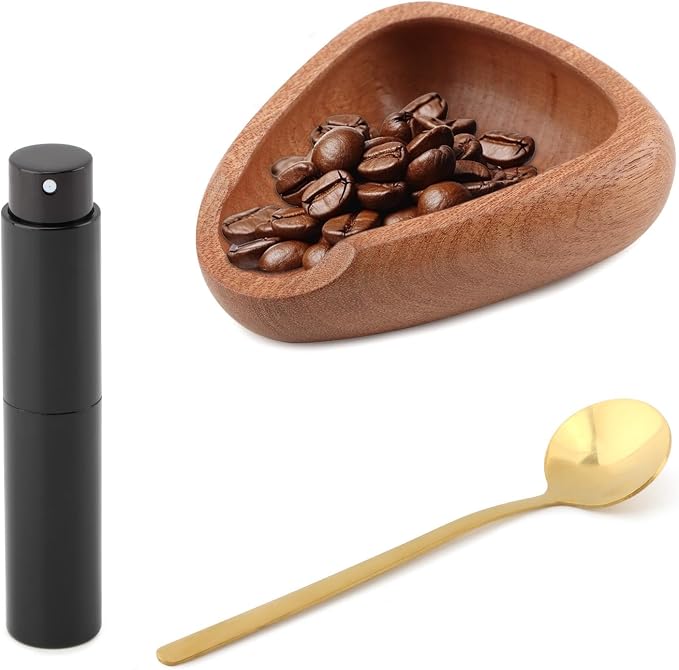 Coffee Bean Dosing Cup, Wood/Ceramic Coffee Dosing Tray Coffees Bean Weighing by Unknown