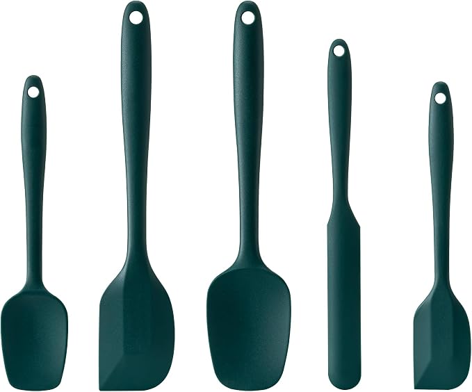 Silicone Spatula Set, 5 Piece Food Grade Rubber Spatulas by Hoewina