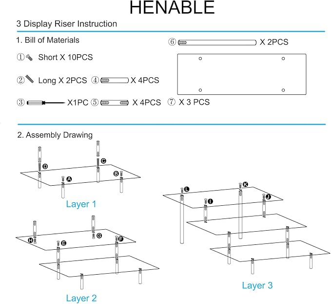 HENABLE Acrylic Display Risers, Acrylic Perfume Stand Organizer, Tabletop Use - Image 5