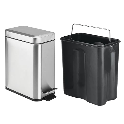 mDesign Rectangular Step-Open Wastebasket Trash Can - Image 5