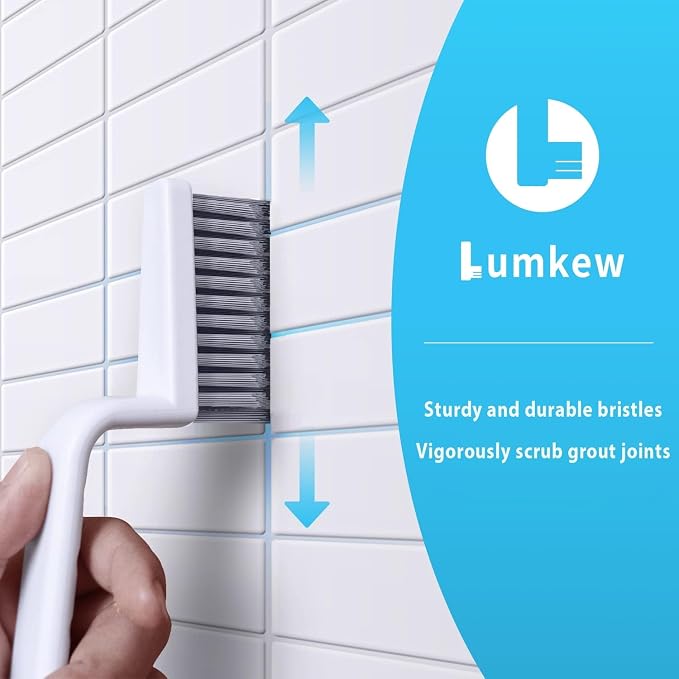 Lumkew Grout Cleaner Brush V Shape, Stiff Grout Cleaning Brushes - Image 5