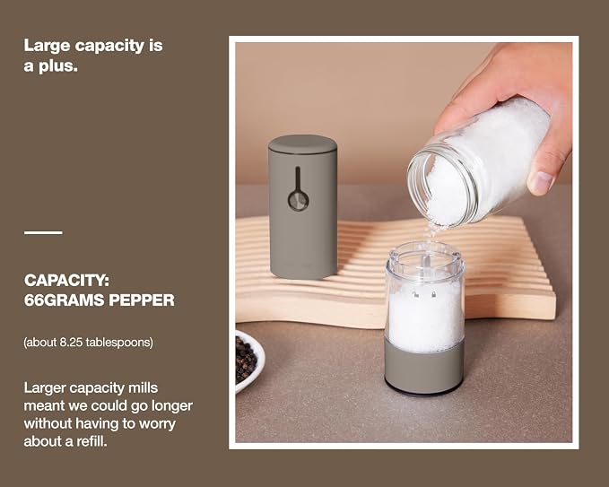 Stainless Steel Rechargeable Electric Salt and Pepper Grinder Set, USB Charging - Image 3