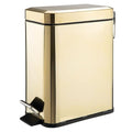 mDesign Small Modern 1.3 Gallon Rectangle Metal Lidded Step Trash Can, Compact by mDesign