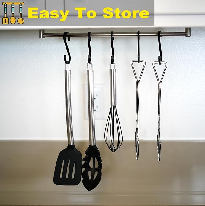 Hiash 11" Heavy Duty Stainless Steel Kitchen Scissor Tongs - Image 5