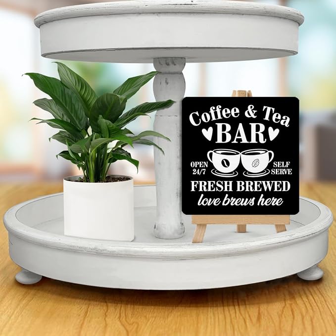 Coffee Tea Bar Decor, Coffee and Tea Bar Wood Sign - Image 6
