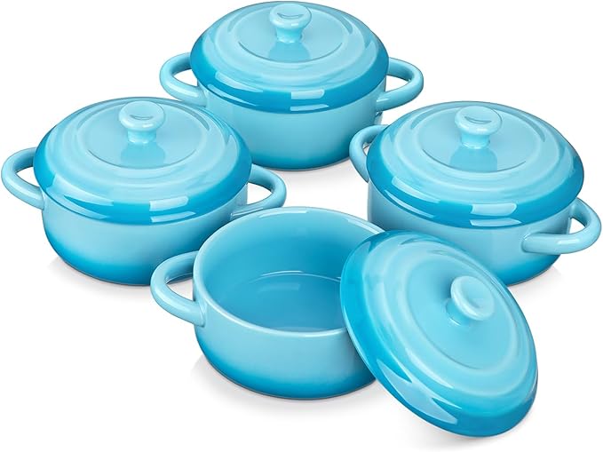 LOVECASA Mini Cocotte Set, 12 OZ Small Casserole Dishes by LOVECASA