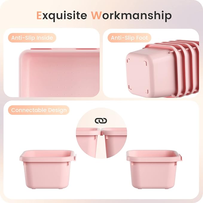 A-LuGei【【5 Size】 Tool Box Organizer Tray Divider Set, 【Pink】 Desk - Image 6
