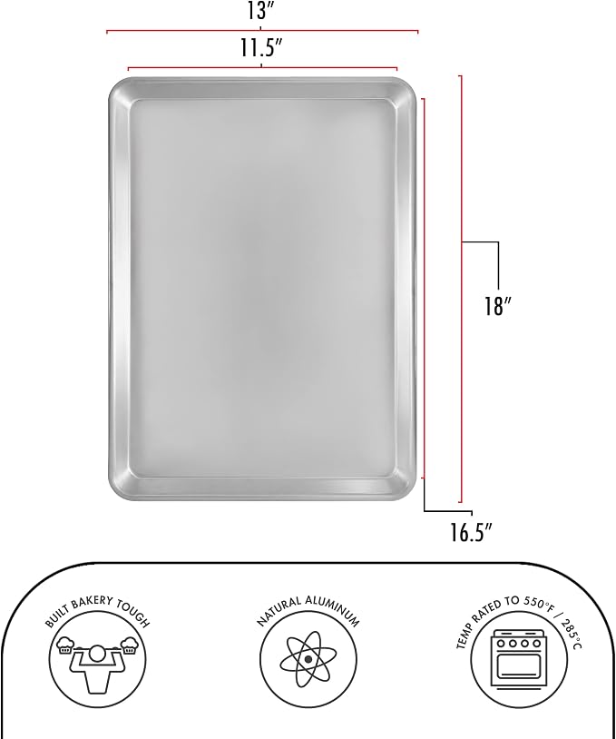 Fat Daddio's SP-HALF Natural Aluminum Half Sheet Pan - Image 4