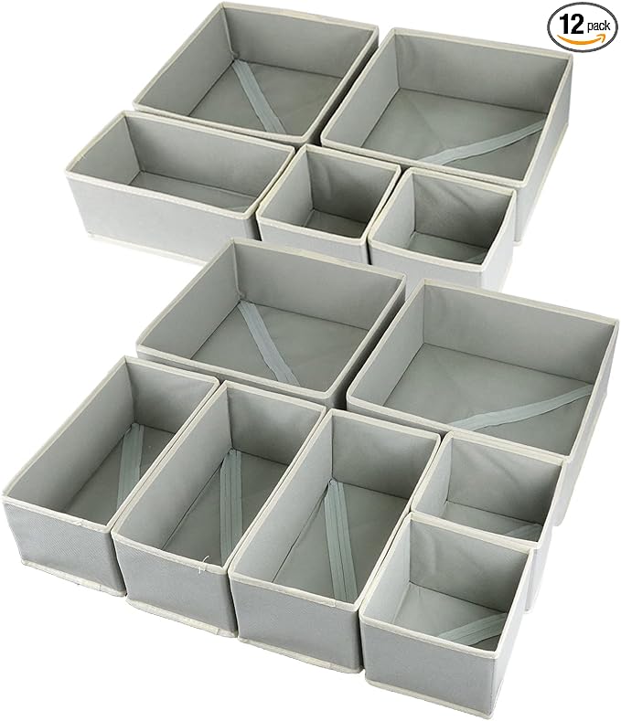 Fordonral 12 Pack Drawer Organizer Clothes, Foldable Fabric Dresser Organizer by Fordonral