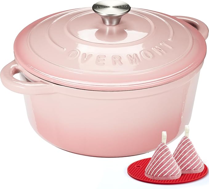 Overmont Enameled Cast Iron Dutch Oven - 7QT Pot - Heavy-Duty Cookware by Overmont