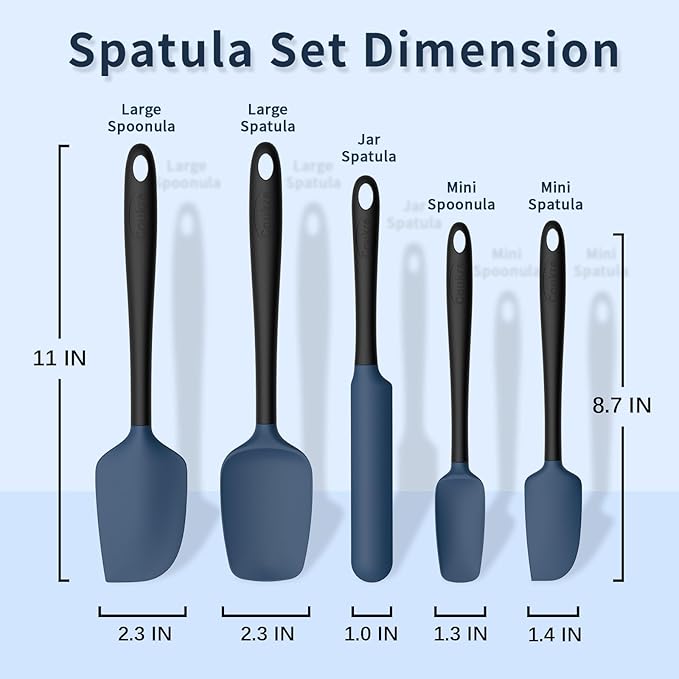 Coukre Silicone Spatula Set of 5, High Temperature Resistant, Food Grade - Image 2