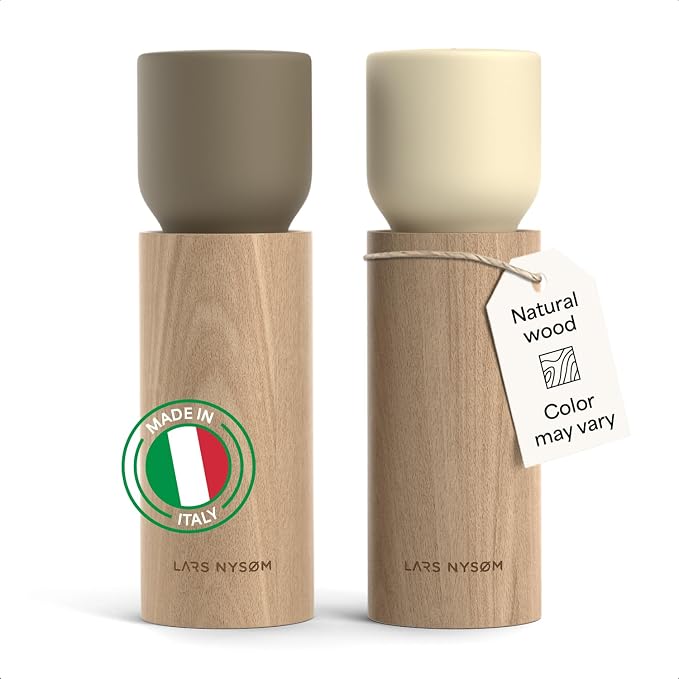 LARS NYSØM Wooden Salt and Pepper Grinder Set Manual by LN