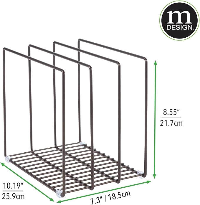 mDesign Steel Storage Tray Organizer Rack - Image 7